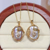 Big Baroque Pearl Jewelry Sets Gold Plating Freshwater Pearl Necklace Earrings For Women Gift - Image 3