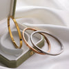 Oval Smooth Bracelet Bangle Minimalist Gold Sliver Charm Jewelry Gifts for Women - Image 4