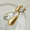 Water Drop Earrings Heavy Metal Water Drop Pendant Asymmetric Earrings Shiny Zircon Sexy Women's Golden Jewelry Christmas Gift - Image 4