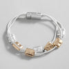 Two Tone Geometric Square Beads Chain Bracelets for Women Multilayer Silver Color Link Bangle Bracelet Charm Jewelry - Image 1