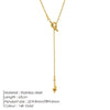Irregular Cross Knotted Snake Chain Stainless Steel Y-Shaped Collarbone Pendant Long Necklace Holiday Gift - Image 8