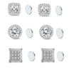 Zakol 1 Pair Buling Cubic Zirconia Stainless Steel Magnetic Ear Clip Simple No Piercing Stud Earrings for Women Men - Image 7