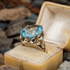 Charming Large Oval Blue Cubic Zirconia Stone Ring Women Golden Color Crystal Zircon Ring Bridal Jewelry - Image 3