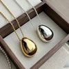 Modern Jewelry Simple Delicate Design Smooth Metal Teardrop Pendant Necklace For Women Female Party Gift - Image 10