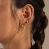Stainless Steel Vintage Double Circle Round Zircon Dangle Earrings Gold Plated Twist Huggie Hoops Ear Buckle Jewelry - Image 2