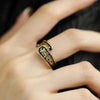 Silver Open Finger Ring Flower Leaf Design Green Golden Vintage Stackable For Women Girl Jewelry Gift - Image 50