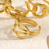 Line Opening Series Ring Knotted Coil Gold Plated Stainless Steel Long-lasting Color Daily Versatile - Image 6