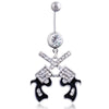 Belly Button Rings Gun Dangle Navel Ring Clear Gem Belly Button Ring Body Piercing Jewelry Belly Piercing for Women - Image 9