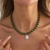 Colorful Acrylic Bead Necklace with Irregular Pearl-Style Pendant - Image 25