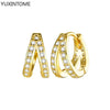 Silver Needle Double Circle Zirconia Earrings For Women Minimalism Vintage Geometry Hoop Earrings Jewelry - Image 33