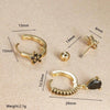 3PCS Stainless Steel Hoop Earrings Set for Women Crystal Zircon Huggie Flower Water Drop Piercing Earring Wedding Jewelry - Image 6