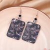 Round Black Acrylic 3D Printing Women's Leaf Earrings Dangle Vintage Casual Lightness Elegant Jewelry Daily Wear Accessories - Image 9