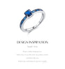 MODIAN 925 Sterling Silver Luxury Square Blue Cubic Zirconia Ring Classic Romantic Rings for Women Wedding Gift Fine Jewelry