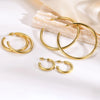 Chunky C-Shaped Hoop Earrings with Four Diameter Options - Image 5