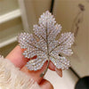 Maple Leaf Brooch Temperament Chest Flower Pin Inlaid Zircon Men's And Women's Jewelry Party Gift - Image 1