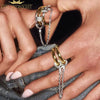 Iced Out Stack Chain Ring Gold Color Micro Paved CZ Engagement Band Multi Piece Stacking Finger Jewelry - Image 6