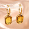 Yupsk Square Stainless Steel Crystal Zirconia Earrings For Women Girls Gold Color Metal Hoop Earring Party Daily Jewelry - Image 4