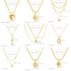 316L Stainless Steel Golden Flower Heart Moon Pearl Necklace Earrings Set For Women Girl Jewelry Suit - Image 2