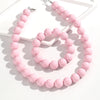 Two-Piece Acrylic Bead Necklace and Bracelet Set with Geometric Shapes - Image 12