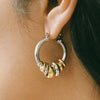 Two Color Multi Loop Dangle Hoop Earring Modern Style Minimalist Stainless Steel Women Ears Jewelry - Image 3