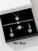 Charm Simple Cube Zirconia Love Design Pendant Necklace Ring Earrings Bracelet Set Banquet Jewelry - Image 1