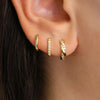 3PCS Stainless Steel Round Circle Hoop Earrings Set for Women Simple Huggies Zircon Twists Earring Cartilage Piercing Jewelry - Image 1
