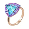 Big Triangle Colorful Zircon Ring for Women Rose Gold Color Wedding Accessories Daily Jewelry - Image 7