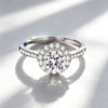 Heart Ring Set with Diamonds Open Ring Women's Silver Adjustable Wedding Ring Jewelry - Image 7