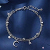 Silver Zircon Bracelets For Women Elegant Double Layer Star Moon Bracelet Party Wedding Anniversary Jewelry Gifts - Image 1