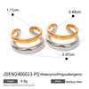 Two Tone Silver Color Gold Color Tone Oval Hoops Layered Triple Huggy Huggie Hoops Small Stud Mixed Metal Minimal Busines - Image 9