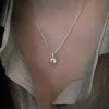 Minimalist Round Cubic Zirconia Pendant Necklace Women Silver Color/Gold Plated Box Chain Long Necklace Wedding Jewelry - Image 1