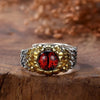 Thai Silver Mens Rings Vintage Punk Style Hip Hop Pythons Snake Eye Unique Crafts Red Ring Opening Adjustable Jewelry - Image 3