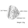 Eueavan Flower of Life Ring Stainless Steel Sacred Geometry Archangel Metatron Ring Adjustable Amulet Jewelry Gift - Image 11