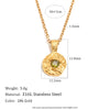 Hammered Irregular Birthstone Zircon Pendant Necklace Stainless Steel Choker Necklaces Jewelry Accessories - Image 8