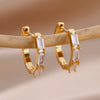Heart Stainless Steel Earrings for Women Zircon Gold Color Hoop Earring Aesthetic Ear Piercing Jewelry Accessories - Image 19