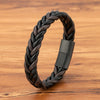 Xqni Classic Braided Leather Bracelet Men Jewelry Charms Design Stainless Steel Punk Bracelets For Men Husband Friend Gift - Image 13