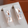 Personality 585 Rose White Gold Color Design A&W Letter English Lock Clip Earrings Zircon Earrings Jewelry Gift - Image 1