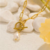 Elegant Pearl Pendant Necklace for Women, Stainless Steel Chain&OT Buckle Anti Rust Jewelry - Image 7