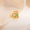 316L Stainless Steel Heart Oval Immortal Flower Open Ring For Women Glamorous Dopamine Jewelry Gifts - Image 7