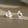 Kiss Mandy Silver Oval Zirconia Ear Stud Daily Simple Accessories Sparkling CZ Engagement Stud Earrings - Image 2
