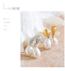 Pearl Drop Earrings with Geometric Metal Tops - Image 15