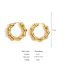 Greatera Chunky Bamboo Shaped Hoop Earrings Stainless Steel Gold Plated Geometric Earrings Statement Jewelry - Image 6