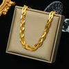 316L Stainless Steel Wheat Chain Necklace Metal Texture Plated Neck Chain Jewelry Gift - Image 8