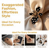 Irregular Petals Flower Statement Ring Adjustable Band Gloss Finish Polka Dot Ring Bold Shape Vintage Style Alloy Floral Ring - Image 5