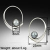 Minimalist Hoop Earrings with Grey Imitation Pearl Statement Circle Earrings for Women Daily Wear Modern Jewelry - Image 6