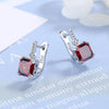 Silver Color Square Zircon Earrings for Women Girl Simple Korean Silver Needle Ear Buckles Earring Jewelry - Image 2