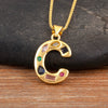 Inlaid Colorful Zircon A-Z Letters Pendant Necklace Name Initials Alphabet For Women Accessories Gifts - Image 14