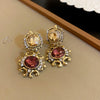 Vintage Purple Rhinestone Necklace Drop Earrings for Women Palace Style Geometric Round Necklace Earrings Ladies Jewelry Sets K - Image 8