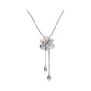 White Ggray Flower Pearl Earrings Necklace Accessory For Women's Girl’s Light Adjustable Necklace Set Jewelry - Image 6