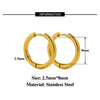 Stainless Steel Hoop Earrings Set 10 Pieces 8mm to 20mm - Image 32